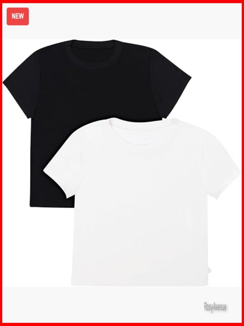 Supersoft Rib Cropped Baby Doll Tee 2-Pack for Lounging & Sleep